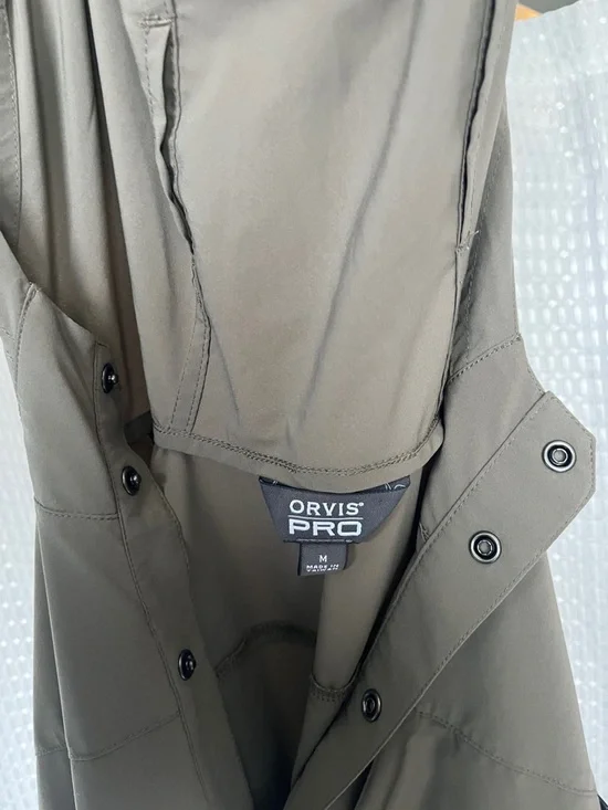 Orvis PRO Hooded Long Sleeve Button Up Shirt Men's M Olive Green - Picture 10 of 10